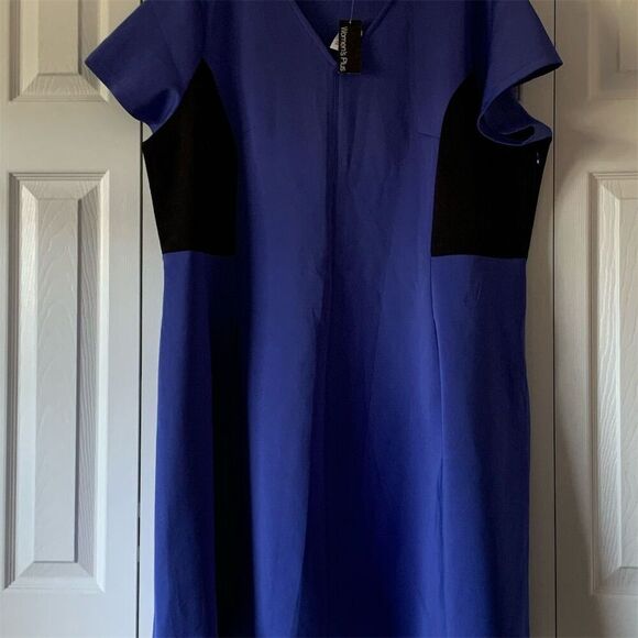 Metaphor‎ Women's Plus 3X Blue Colorblock Knee Length Dress Casual - Picture 1 of 14